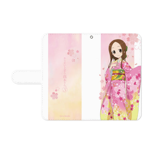 『からかい上手の高木さん3』描き下ろしイラスト 高木さん 桜和装ver. 手帳型スマホケース